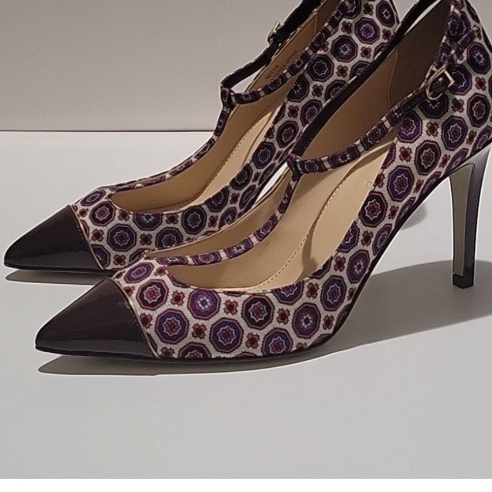 J. Crew Everly T Strap Patterned Heels